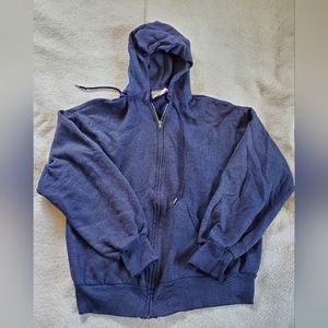 Bassett Walker Distressed Full Zip Hoodie Sweatshirt, Sz XL 46-48